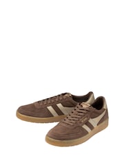Gola Brown Hawk Suede 86 Lace-Up Trainers - Image 2 of 4