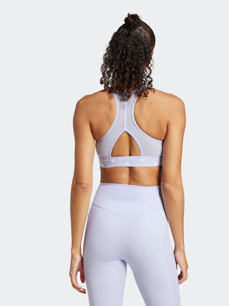 adidas Purple Powerreact Training Bra - Image 2 of 8