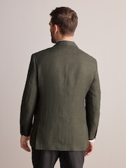 Khaki Green Signature Leomaster Linen Blazer - Image 3 of 10