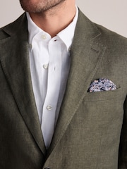 Khaki Green Signature Leomaster Linen Blazer - Image 4 of 10