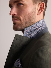 Khaki Green Signature Leomaster Linen Blazer - Image 5 of 10