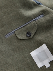 Khaki Green Signature Leomaster Linen Blazer - Image 9 of 10