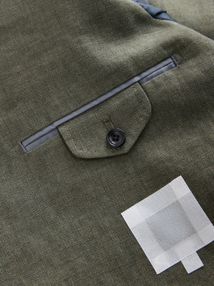 Khaki Green Signature Leomaster Linen Blazer - Image 9 of 10