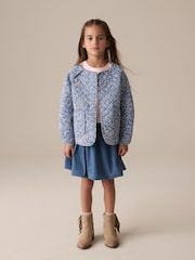 Blue Floral Print Quilted Jacket (3-16yrs) - Image 2 of 4
