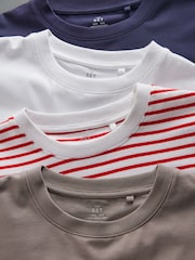 The Set White/Taupe Brown/Navy/Red White Stripe 4 Pack Heavyweight Long Sleeve T-Shirts - Image 11 of 11