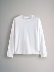 The Set White/Taupe Brown/Navy/Red White Stripe 4 Pack Heavyweight Long Sleeve T-Shirts - Image 7 of 11