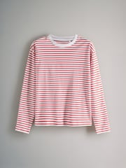 The Set White/Taupe Brown/Navy/Red White Stripe 4 Pack Heavyweight Long Sleeve T-Shirts - Image 8 of 11