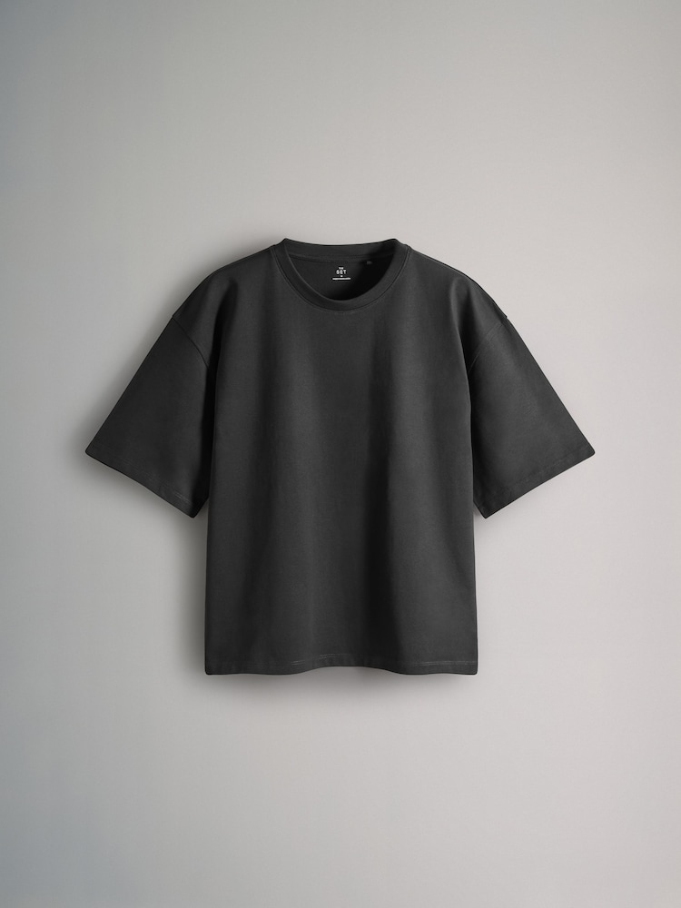 The Set Black/Rose Pink/Taupe Brown/Cream 4 Pack Heavyweight Short Sleeve 100% Cotton T-Shirts - Image 7 of 12