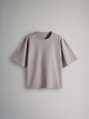 The Set Black/Rose Pink/Taupe Brown/Cream 4 Pack Heavyweight Short Sleeve 100% Cotton T-Shirts - Image 9 of 12