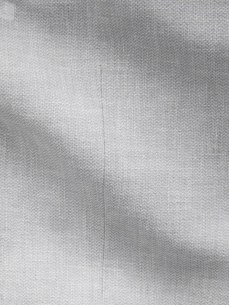Light Grey Slim Fit Textured Linen Blend Blazer - Image 10 of 10