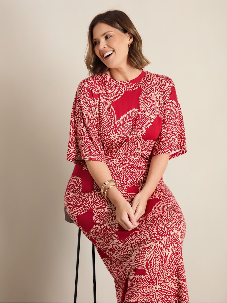 Live Unlimited Print Pleated Waist T-Shirt Dress - 6的图像1｝