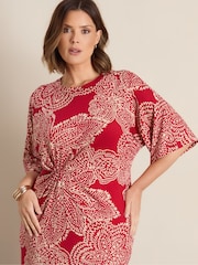 Live Unlimited Print Pleated Waist T-Shirt Dress - 6的图像4｝