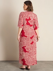 Live Unlimited Print Pleated Waist T-Shirt Dress - 6的图像6｝