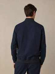 Navy Blue Smart Seersucker Bomber Jacket - Image 3 of 8