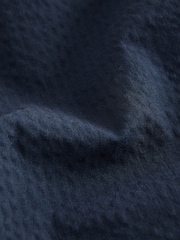Navy Blue Smart Seersucker Bomber Jacket - Image 7 of 8