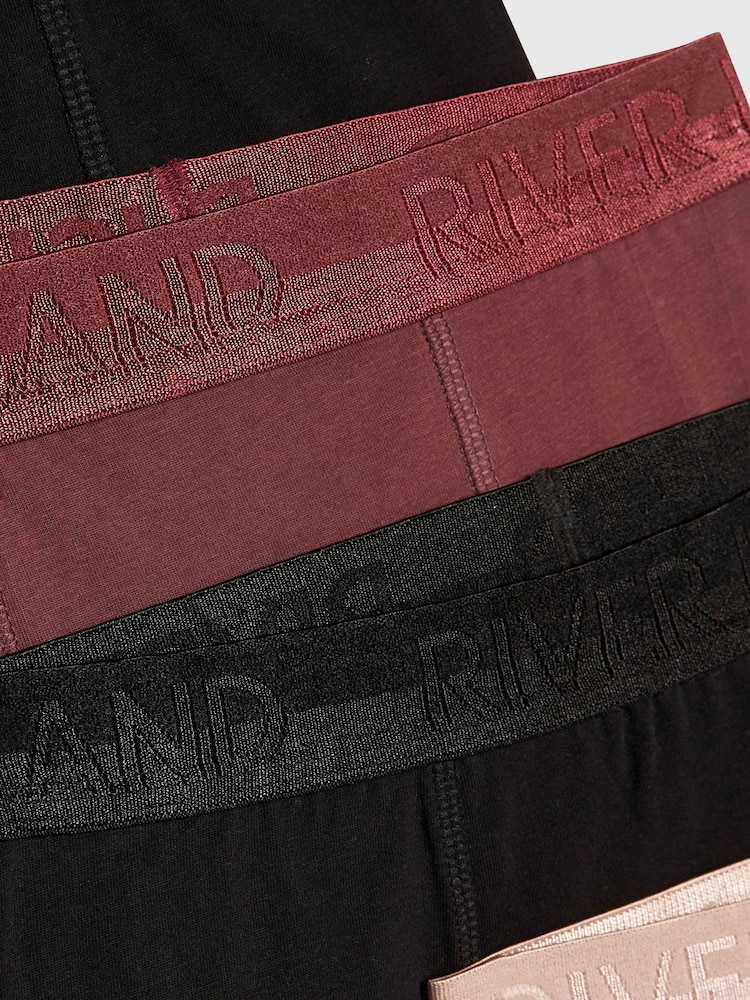 River Island Black Metallic Waistband 5 Pack Boxers - Image 3 of 3 River Island Black Metallic Waistband 5 Pack Boxers - Image 3 of 3