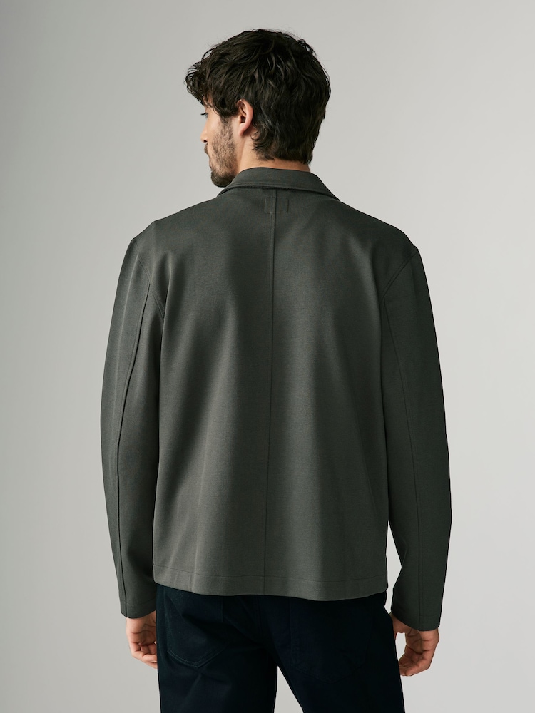 Khaki Green Jersey Shacket - Image 2 of 9