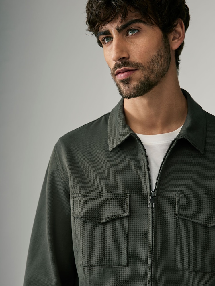 Vert kaki - Surchemise en jersey - Image 4 of 9