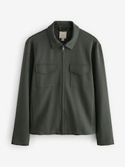 Khaki Green Jersey Shacket - Image 6 of 9
