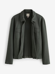 Khaki Green Jersey Shacket - Image 7 of 9