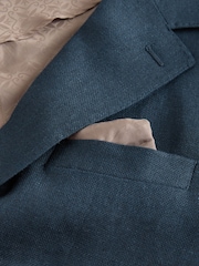 Navy Blue Regular Fit Signature Textured Blazer - Image 10 of 10