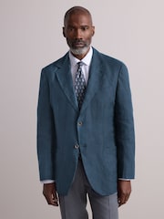 Navy Blue Regular Fit Signature Textured Blazer - Image 2 of 10