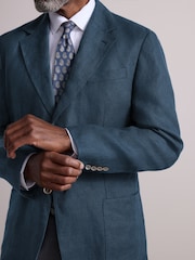 Navy Blue Regular Fit Signature Textured Blazer - Image 5 of 10