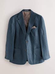 Navy Blue Regular Fit Signature Textured Blazer - Image 6 of 10