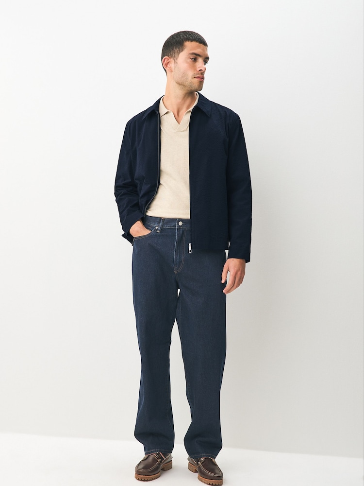 Bleu marine - Veste-chemise en seersucker - Image 3 of 6