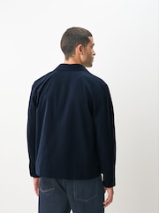 Navy Blue Seersucker Shacket - Image 4 of 6