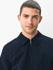 Navy Blue Seersucker Shacket - Image 5 of 6