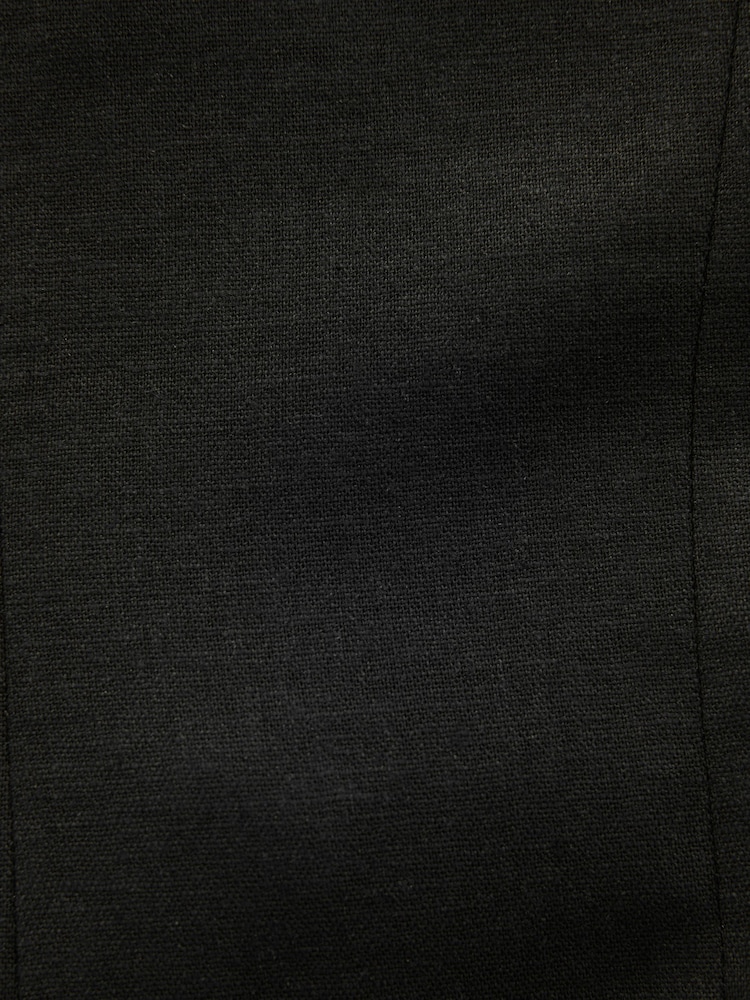 Black Regular Fit Linen Blend Blazer - Image 10 of 10