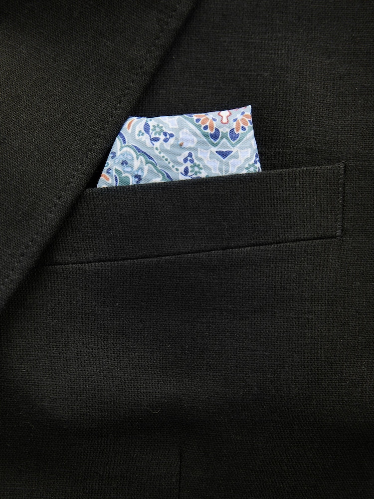 Black Regular Fit Linen Blend Blazer - Image 9 of 9 Black Regular Fit Linen Blend Blazer - Image 9 of 9