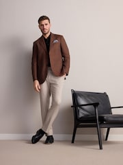 Rust Brown Signature Leomaster Linen Blazer - Image 1 of 9