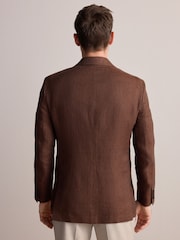 Rust Brown Signature Leomaster Linen Blazer - Image 3 of 9