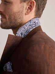 Rust Brown Signature Leomaster Linen Blazer - Image 4 of 9