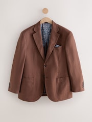 Rust Brown Signature Leomaster Linen Blazer - Image 5 of 9