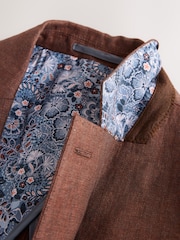 Rust Brown Signature Leomaster Linen Blazer - Image 7 of 9