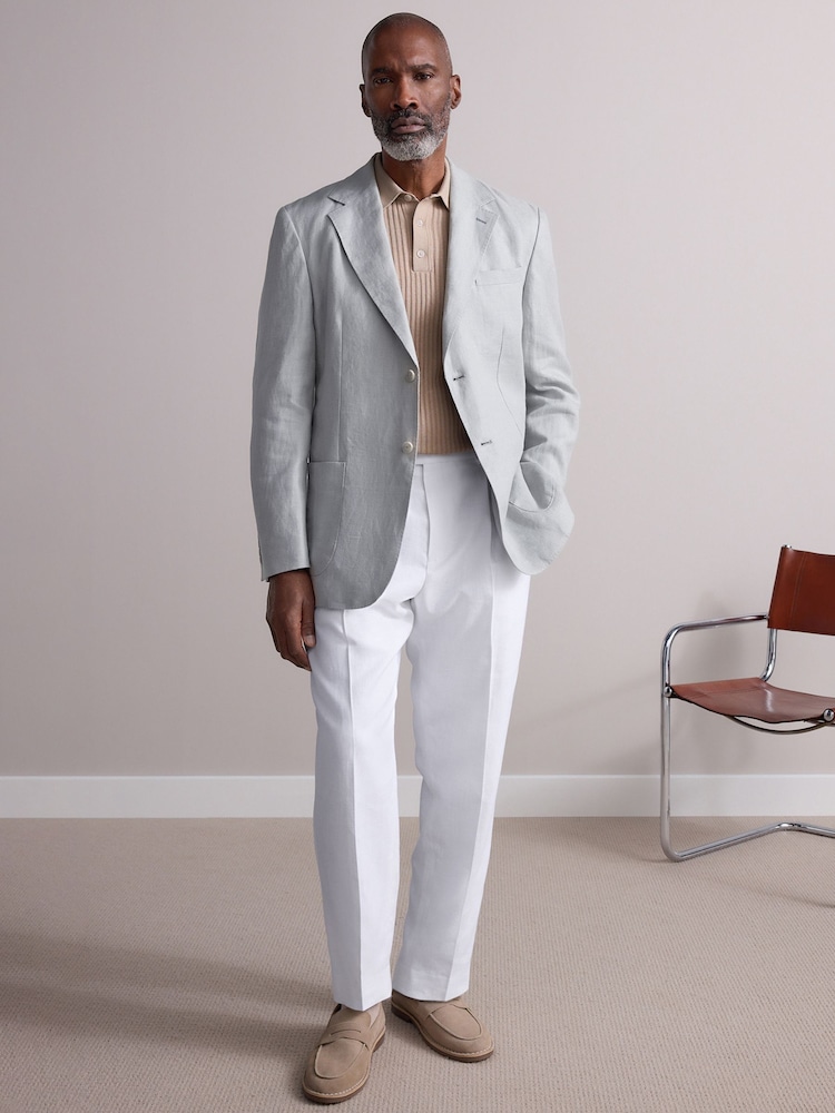 Mint Green Regular Fit Signature Textured Blazer - Image 1 of 4