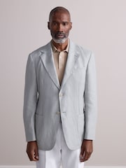 Mint Green Regular Fit Signature Textured Blazer - Image 2 of 4