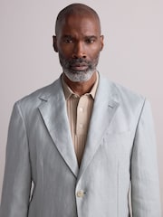 Mint Green Regular Fit Signature Textured Blazer - Image 4 of 4