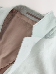 Mint Green Regular Fit Signature 100% Linen Textured Blazer - Image 8 of 9