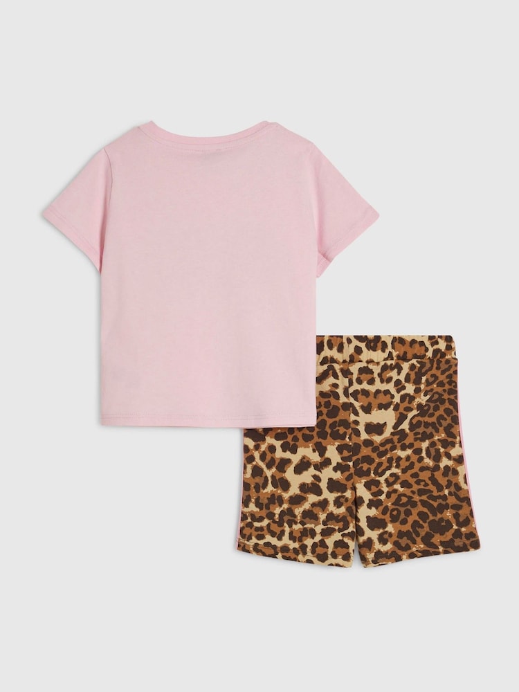 Conjunto de camiseta y pantalón corto con estampado de leopardo de River Island - Imagen 2 de 5