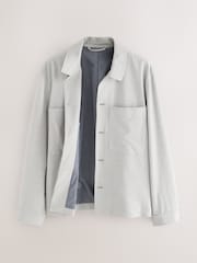 Grey Striped Twin Pocket Smart Shacket - Image 2 of 4