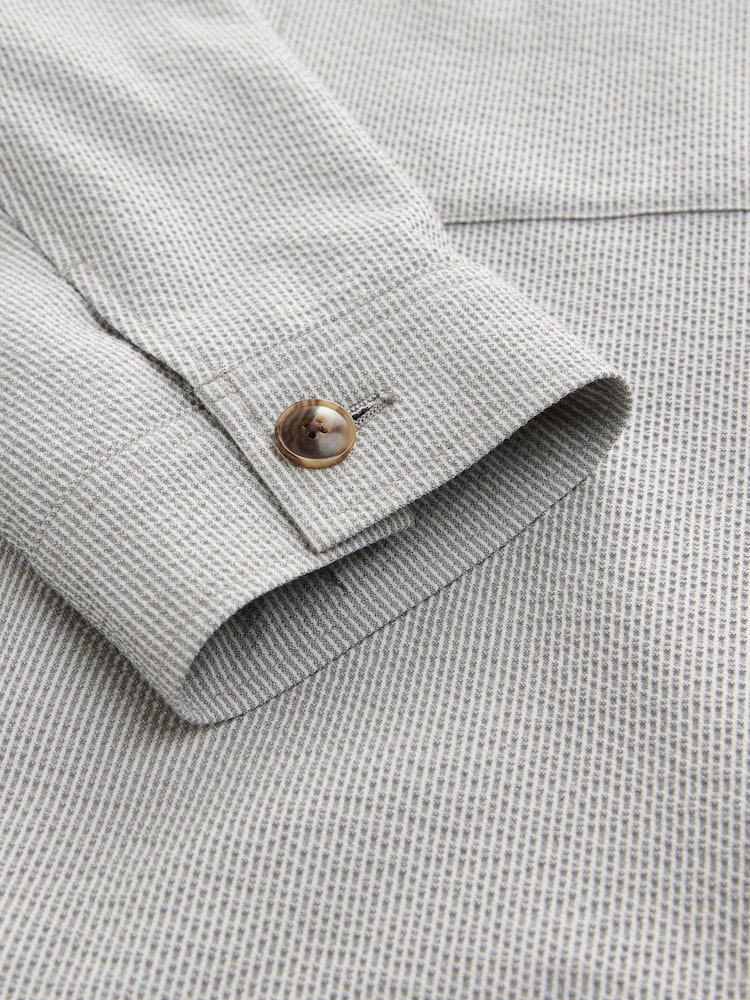 Grey Striped Twin Pocket Smart Shacket - Image 4 of 4