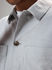 Grey Striped Twin Pocket Smart Shacket - Image 5 of 9