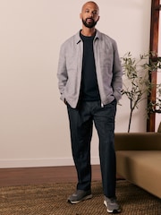 Bleu - Linen Blend Textured Shacket - Image 2 de 5