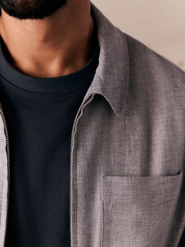 Bleu - Linen Blend Textured Shacket - Image 5 of 5