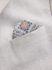 Light Grey Regular Fit Textured Linen Blend Blazer - Image 8 of 12