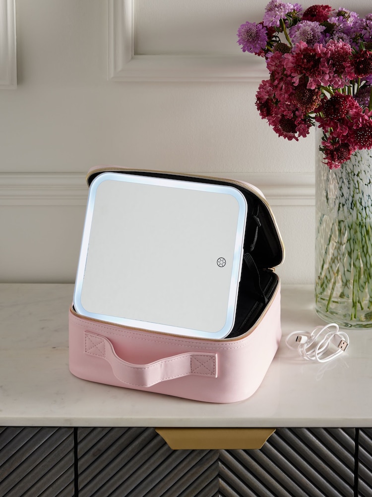 Light Up Mirror Makeup Bag With Removable LED Mirror - Image 2 of 12 Light Up Mirror Makeup Bag With Removable LED Mirror - Image 2 of 12